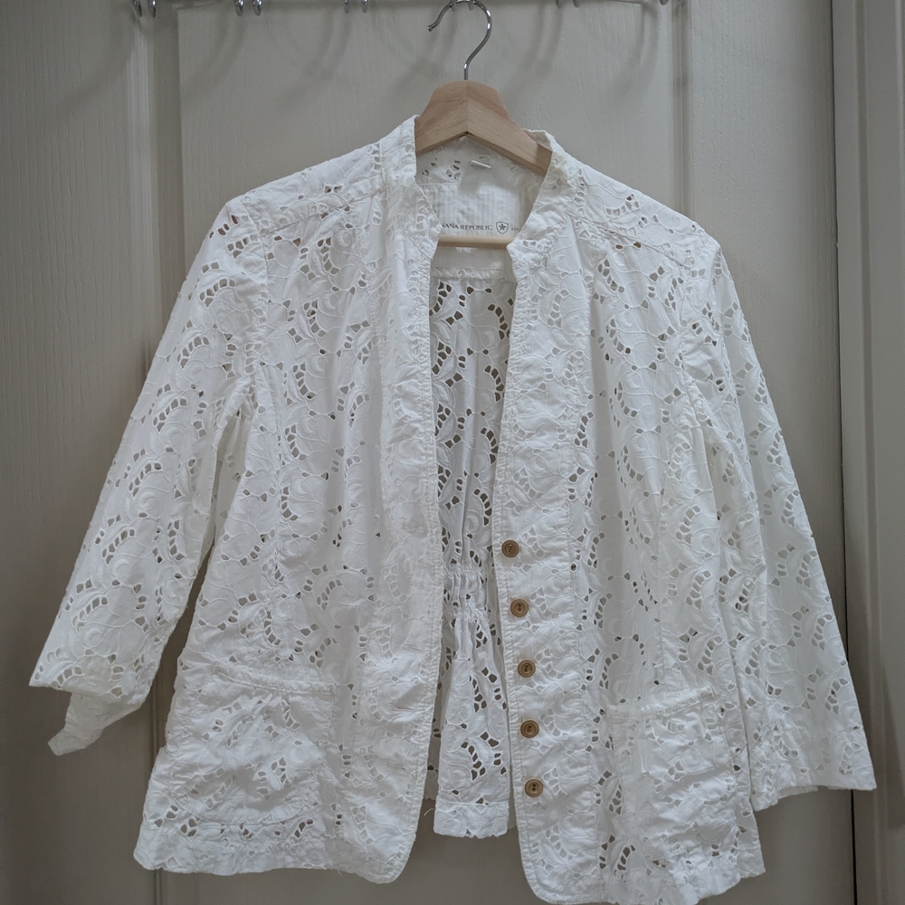 3/4 Sleeves Lace Eyelet Jacket
